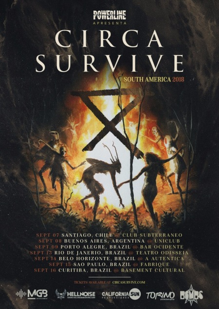 Circa Survive turnê 2018 (setembro)-Powerline cartaz